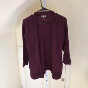 Evolution by Cyrus Women's NWOT Rayon Blend Burgundy Open Cardigan - Size XS